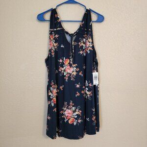 Torrid Super Soft Knits Sleeveless Floral V Neck Top Size 3 - NWT